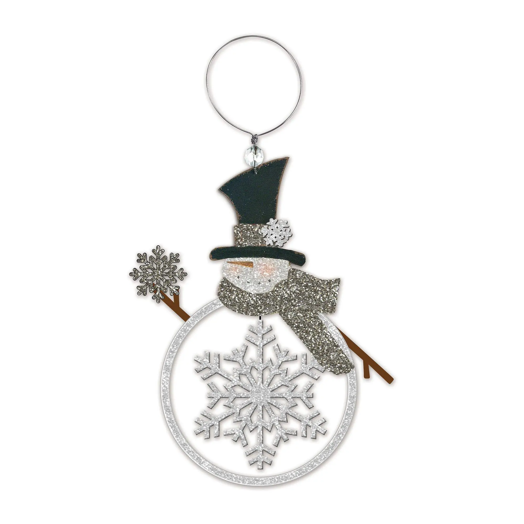 Sunset Vista Designs Set/3 Glitter Snowman Ornament