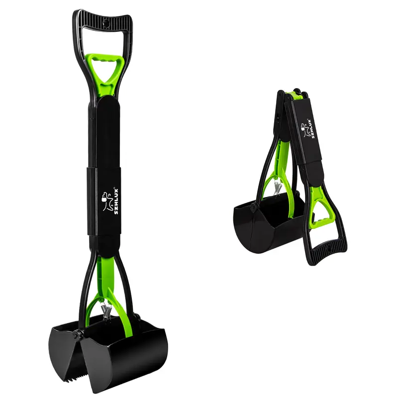 28" Foldable Dog Pooper Scooper with Unbreakable Material & Durable Spring, Easy-to-Use for Grass, Gravel, and Outdoor Cleanup