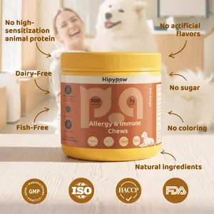 Hipypaw Allergy & Immune Bites for Seasonal Allergies, Soft Chews Treats for Dogs'Gut & Immune Health