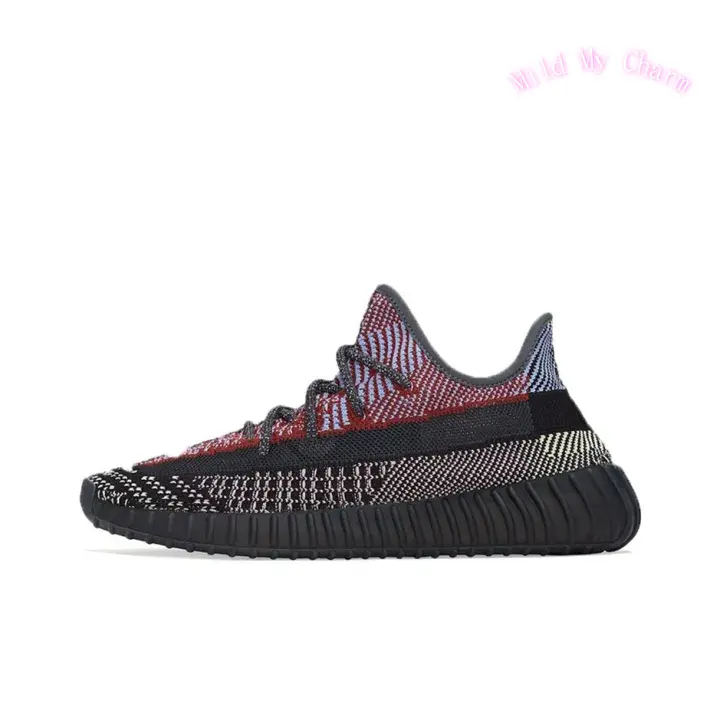 Multi-Tone Red Purple Gradient Woven Knit Low Top Running Trainers, Breathable Speckled Blend Stretch Mesh Upper, Solid Black Ridged Foam Thick Cushioned Daily Lifestyle Footwear