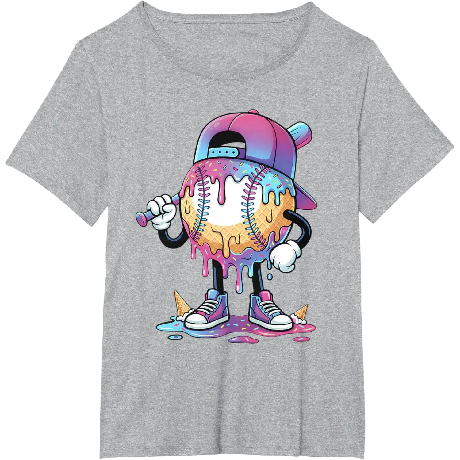 Baseball Drip for Boys Ice Cream Drip Baseball Sport Lover T-Shirt ...