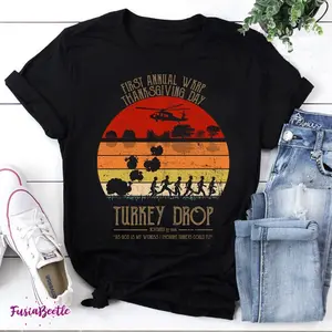 First Annual WKRP Thanksgiving Day Turkey Drop Vintage T-Shirt, Thanksgiving Day Shirt, For Thanksgiving Day Shirt