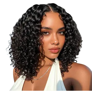 Loyom Deep Wavebob Wig 12A Grade Unprocessed Virgin Brazilian 180% Density HD Curly BOB Lace Front Wigs for Black Women No Shedding Glueless Short Curly Frontal BOB Wigs