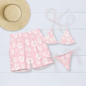 Floral Matching Couples Swimsuits: Tropical Honeymoon Bathing Suits Matching Couple Swimwear Set