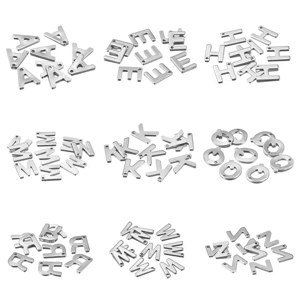 26/50pcs Stainless Steel A-Z Letter Pendant Alphabet Charms For Bracelet Earring For DIY Jewelry Handmade Pendant Jewelry Making