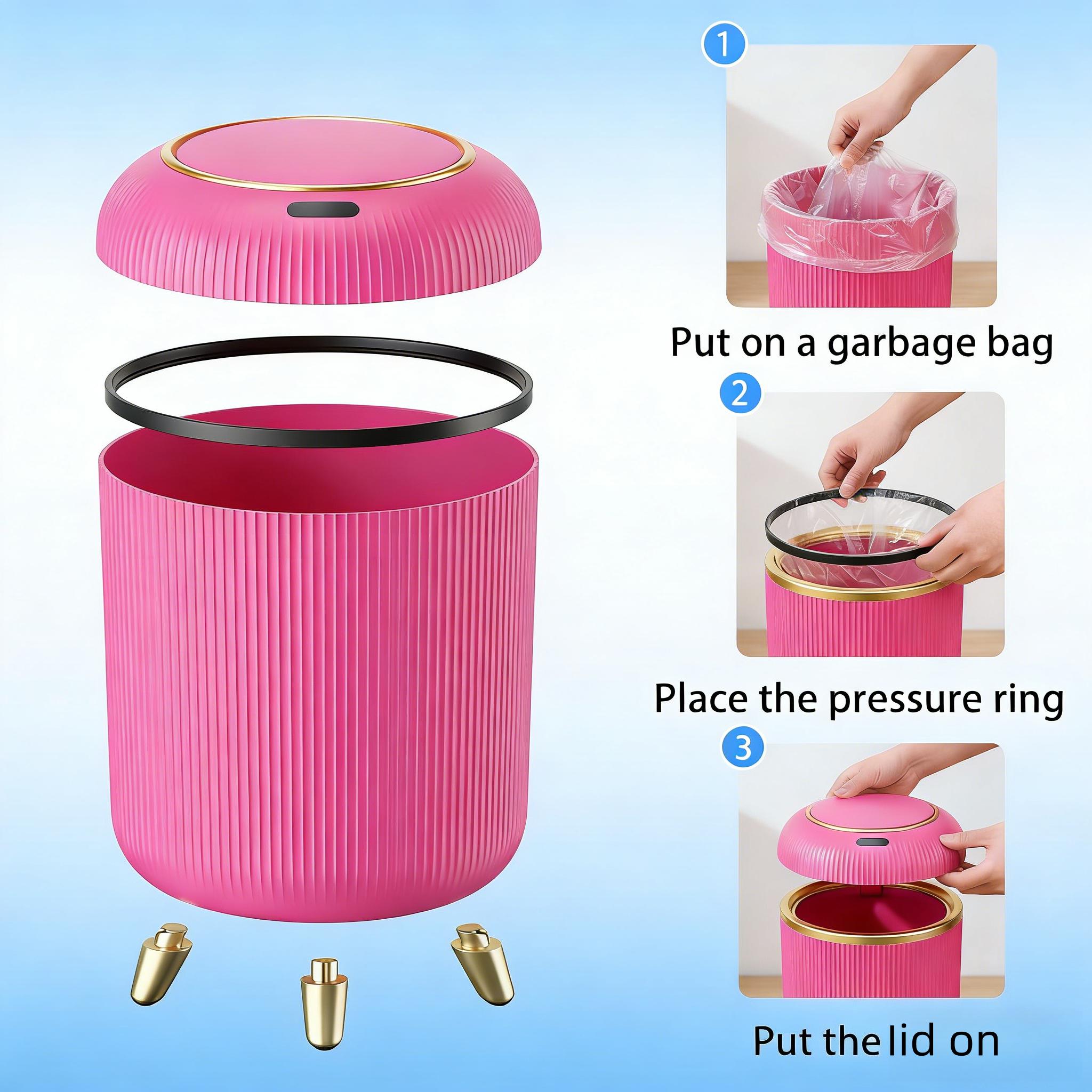 Smart Sensor Automatic Open Trash Can – Infrared sensor-activated, waterproof & compact, odor-blocking design! Perfect for bathroom, bedroom, and kitchen. Your must-have upgrade for a greener home!