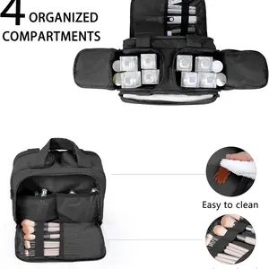 Four-Compartment Makeup Bag, Travel Cosmetic Bag, Makeup Storage Bag, Large Capacity Travel Toiletry Organizer, Ideal for Gym & Swimming, Lightweight Design, Perfect Gift for Women