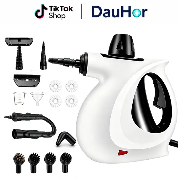 Handheld Powerful Steam Cleaning Machine - Multifunctional Portable Lightweight Ergonomic Household Pressure Washer, 10-Piece Attachment Kit, Adjustable Levels, Rapid Heat-Up, Non-Toxic, Father's Day Gift for Kitchen, Bathroom Cleaning