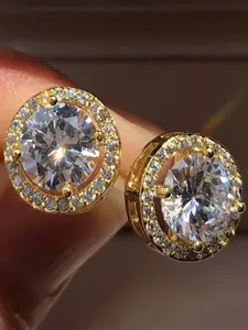 Sugo Classic Synthetic Zircon Stud Earrings Set, Unisex Fashion Jewelry for Daily Wear, Music Festival Accessories, Fashionable Jewelry Accessories