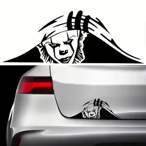1PC Clown Peeping Car Stickers Auto Window Bumper Trunk Waterproof Vinyl Decals Self-adhesive Joker Funny Car Styling Decoration