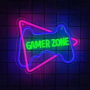Gaming Zone Neon Sign,Game Zone Neon Sign for Teens Gamer Room Decor，Gaming Light Neon Sign for Gaming Wall Decor， Neon Gaming Sign for Gamer Gifts Boys, Led Neon Light