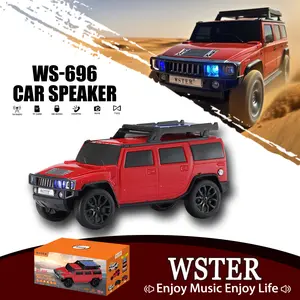 WSTER WS-696 Jeep Solar Bluetooth Speaker, personalized design, Bluetooth 5.4, ABS material, 1200 mAh, TF/USB/FM radio and other playback modes, TWS interconnection, outdoor camping, party essential, birthday gift, gift, TikTokShopBlackFriday