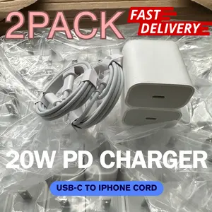 For iPhone 14 13 12 11 Pro XR PD Fast Charger Cord 20W USB-C Power Adapter Block