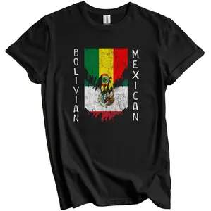 Bolivian Mexican Flags Ripped Torn Bolivia Mexico T-Shirt