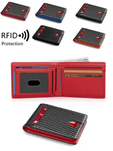 Short wallet, men's ultra-thin RFlD anti-theft walletsecure credit card holder, compact design suitable fordaily use, men's fashion accessory, ideal men's gift，Christmas Gift, Valentine's Day Gift, Rfid blocking wallets