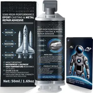 Metal Epoxy, 2-Part Structural Repair Adhesive for Metal &  Repair, Load-Bearing, , Heat Resistant to 392?F, Drillable After Cure, 1.69 oz