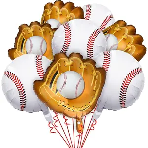 Skylety 8 Pcs Baseball Balloons Baseball Foil Glove Balloon Birthday Party Decorations 18 Inch Sports Themed Senior Night Decorations Supplies
