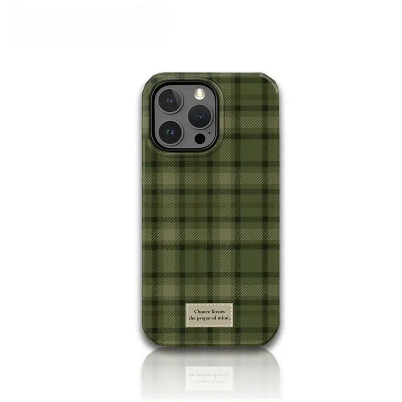 Green Vintage Plaid Phone Case for iPhone 17 ProMax Plus Air 16 15 14 13 12 11 X XR & SamsungS25 S24 S23 S22 Ultra, Aesthetic Protective Cover Tough Phone Case Unique gift options
