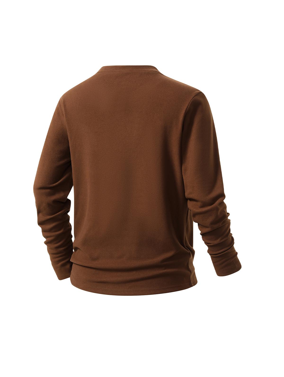 2-pack: men’s long-sleeve T-shirt, men’s terry crewneck long-sleeve T-shirt.Basic loose, stretchy, versatile base layer top—simple solid color for all seasons; suitable for everyday casual wear, students, commuting, and home.