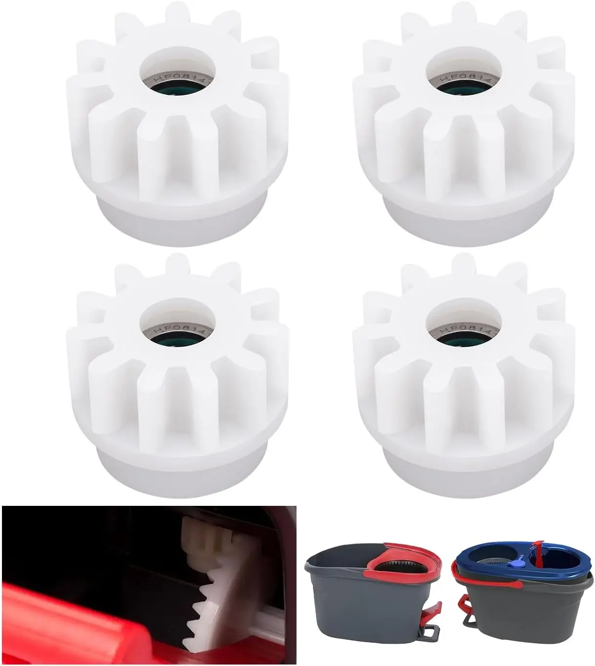 Pedal Bearing Replacement for Ocedar Mop Bucket - Easy Fix for O-Cedar Easywring Bucket System - One Way Clutch Gear Sprockets Spin Mop Replacement Parts for 90% Rotation Mop Bucket(4Pcs) Sgizoku