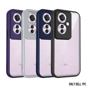 Oppo Reno11 F Cph2603 Case, Shockproof Silicone Plating Bumper, Air Cushion Clear Matte Back Cover, Hard Phone Case for Oppo Reno 11f 5g