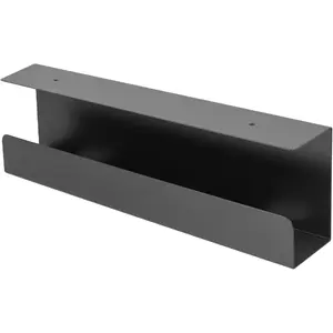 Under Desk 17 inch  Management Tray, Power Strip Holder, Cord Organizer, Wire Tamer for Office and , Black, DESK-AC06-1C