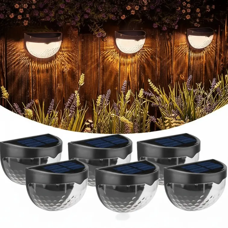 6-Pack Solar Powered Outdoor Lights, Automatic Light Sensor, Charges During the Day and Lights Up at Night