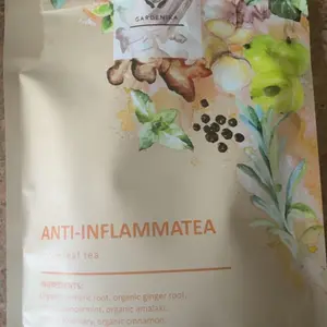 Gardenika Anti-Inflammatea Loose Leaf Herbal Tea with Ginger Turmeric Peppermint Vegan Organic Caffeine-Free Ayurvedic Blend 4oz