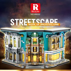 Reobrix Streetscape Book of Architecture Building Block Model No66032 Urban Scene Toy Bricks For Building Enthusiasts Collectible Decoration Hobby Assembly Toy Architectural Design