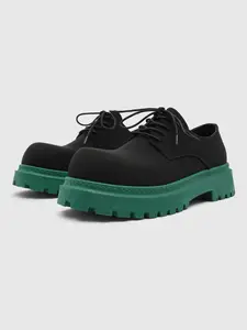 Men's Fashionable Lace Up Front Derby Shoes, Casual Comfortable Platform Shoes for Daily Wear, Male All-match Round Toe Shoes for Daily Wear, Casual Oxford Shoes, Boy