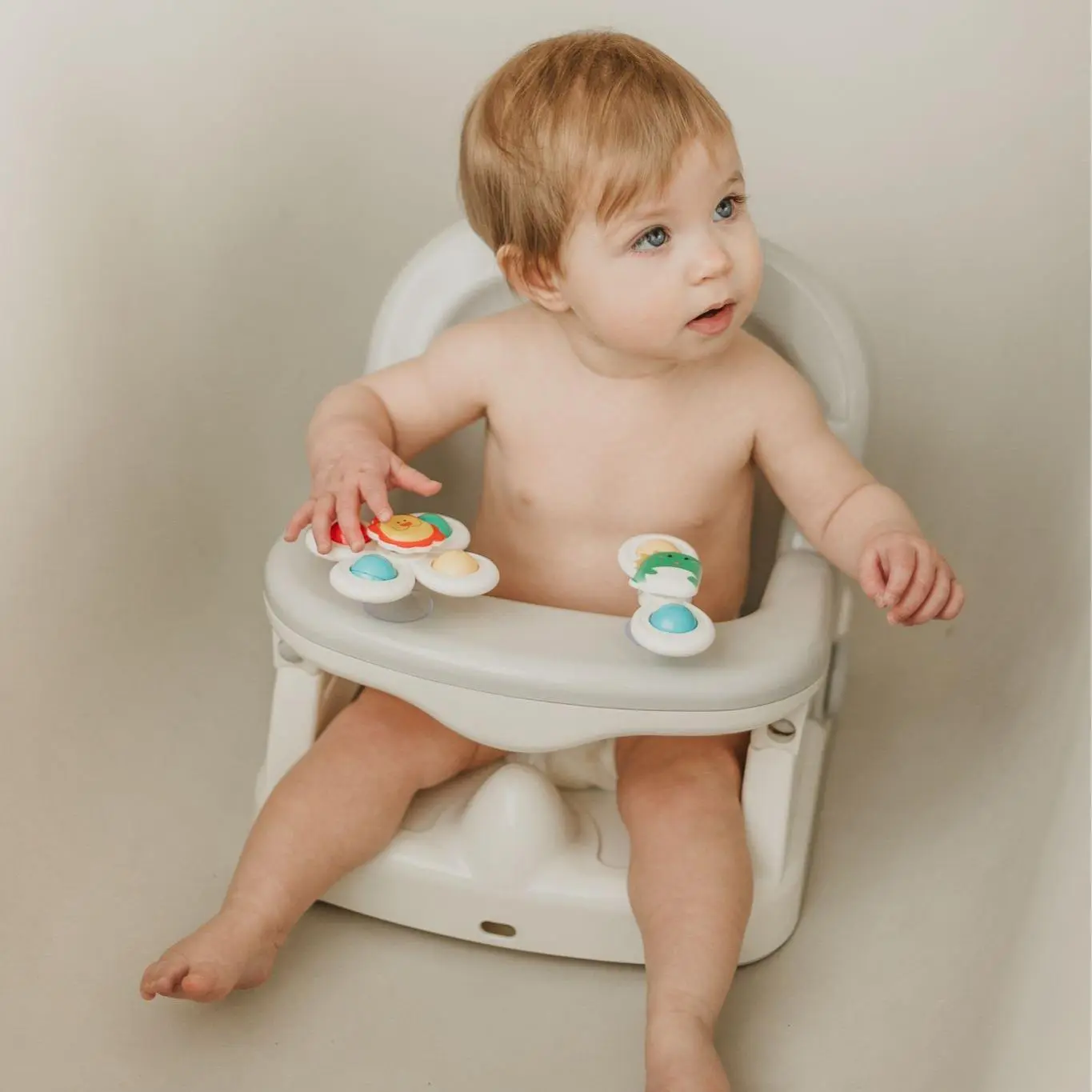 Cuddobaby 3-in-1 Baby Bath Seat 3-Level Adjustable Easy Clean Multi-Use for Infant Newborn Toddler Learning Chair Dining Booster Care