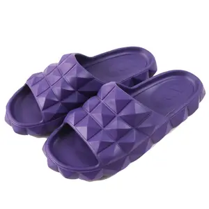 Pre-owned Valentino Rubber Small Leather Goods Roman Stud Sandals Purple 38