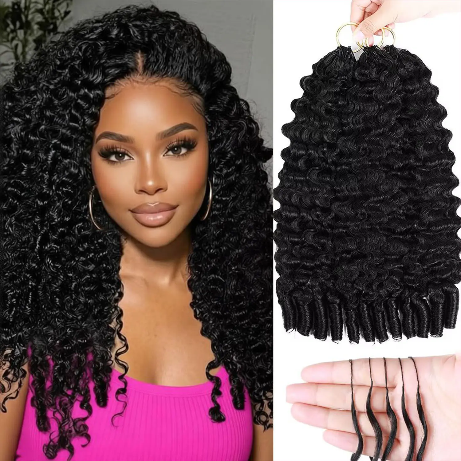 [New In] BFFGIRL Hair Human Hair Crochet Hair Extensions Miracle Knots Pre-Separated Crochet Braids,Knotless Boho Braids, Mermaid Braids, Burmese Curly, Kinky Curly, Water Wave, Kinky Straight, Loose Deep, Afro Curly#SummerWins#DealsForYouDays