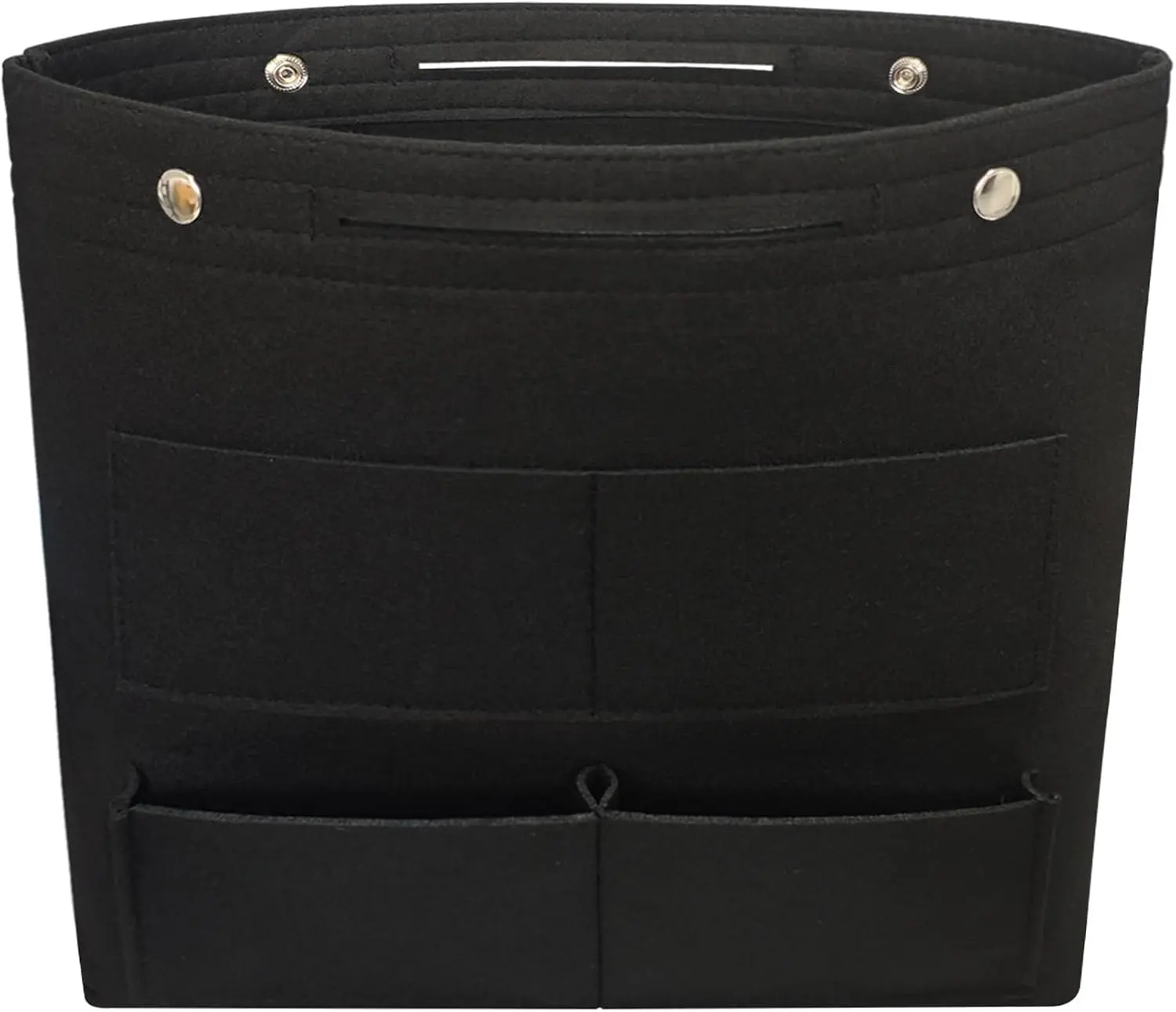 Extra Tall Felt Bag Organizer Vertical Height Design for Deep Tote and Backpack Bags Black