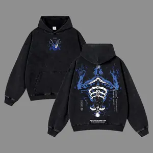 Naruto "Madara's Susanoo"  Retro Vintage Unisex Anime Manga Acid Washed Hoodie Heavyweight Cotton , Anime Merch, Gift For Anime Fan, Weeabo