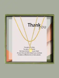 Heart Shaped Pendant Necklace with Box & Greeting Card, Elegant Rhinestone Decor Necklace for Women for Party, Daily Clothing Decor, Trendy All-match Jewelry for Gift