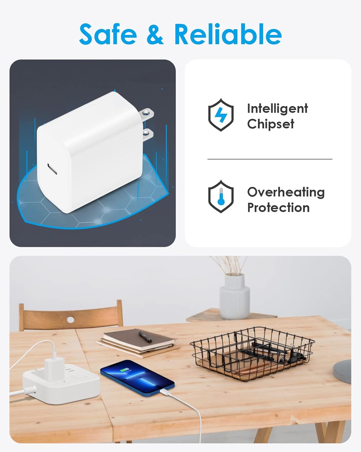 AISNI Fast Charger Block Compatible with iPhone 14 13 Fast Charging with 10 Foot Fast Charging Cable,MFi-Certified, 20W PD USB C i-Phone Charger 10 ft for iP14 Plus/14/13/12/11 Pro Max (2Pack White)