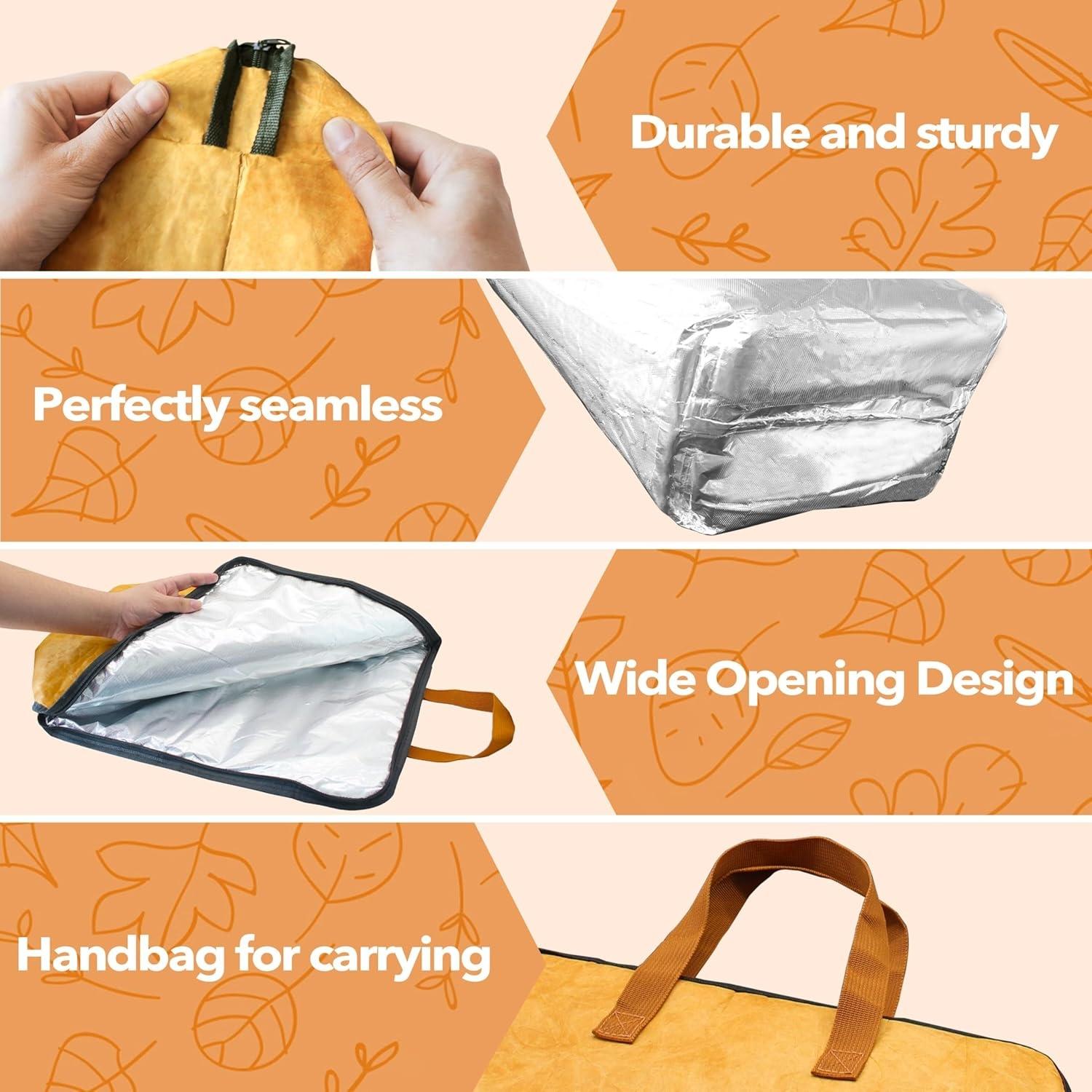 Heavy Duty BBQ Blanket for Resting Meat 5-Layer Insulated Meat Resting Bag with Wide Mouth Handle and Moisture Retention for Perfect Briskets Pork Shoulders Steaks Brown 21 Inch - YY