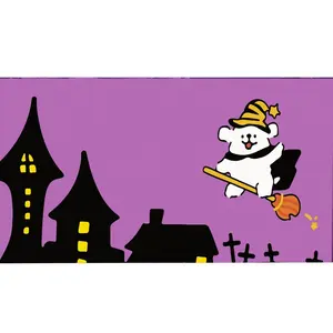 Gaming PC Setup Desk with RGB Case, Curved Monitor & Mouse Pad - Black Checkered Desk, Halloween Witch Polar Bear, Acoustic Foam, LED Strip, Office Chair - Techy Gaming Station Accessories