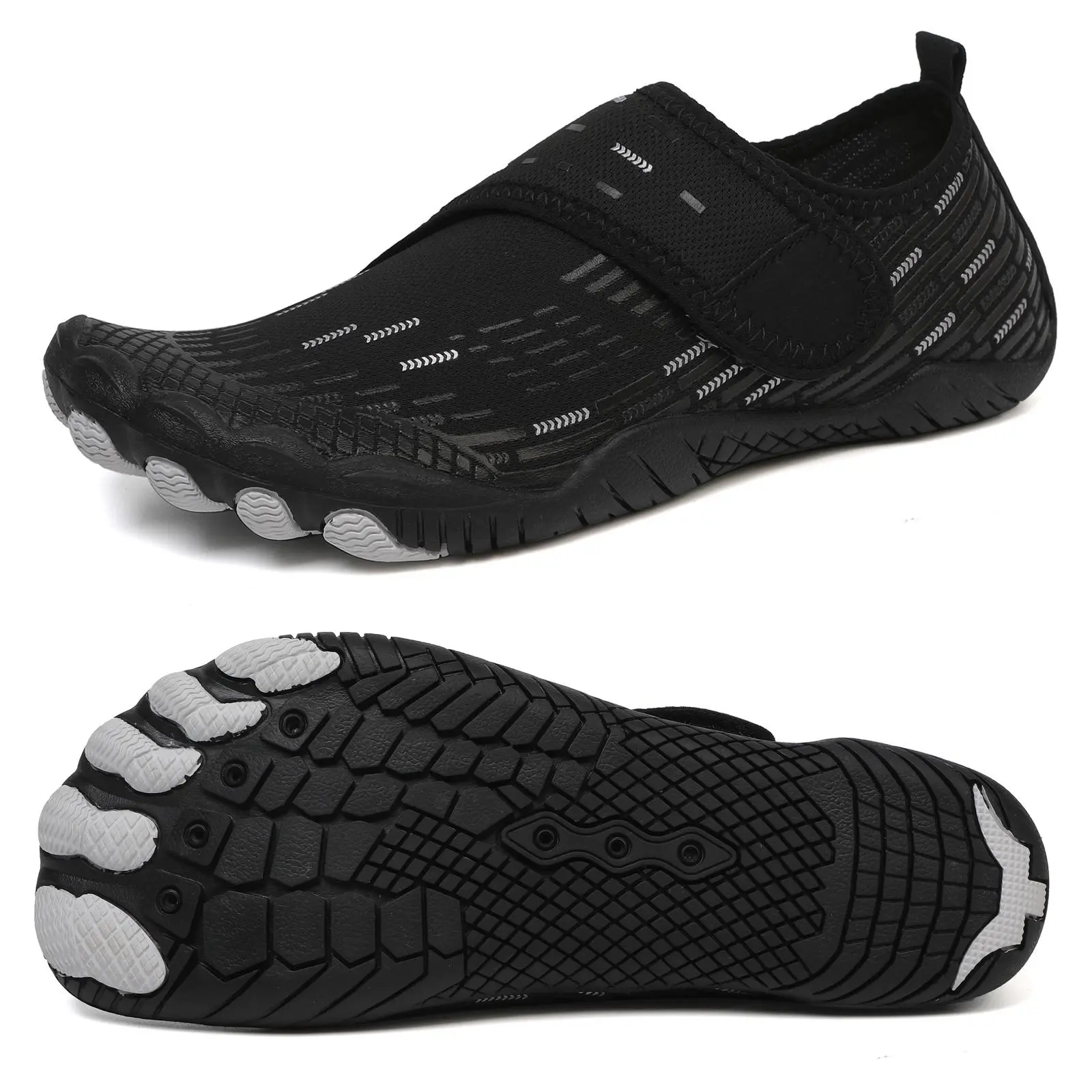 Men's & Women's Quick-Dry Velcro Water Shoes - Non-Slip Wading Swimming Fabric Footwear for Beach, Hiking, Outdoor Water Sports