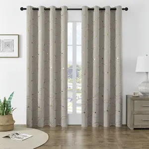 84 Inch Blackout Curtains - 2 Panels Set Room Darkening Thermal Insulated Grommet Window Drapes with Dots Pattern for Bedroom/Living Room