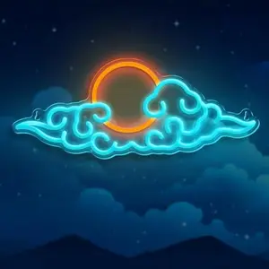 Astronomy neon lights; stars and moon neon lights; white sunrise; warm white sunrise; cartoon clouds; ocean wave neon lights,USB Powered  Dimmable