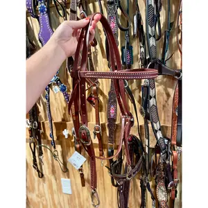 Berlin Leather Latigo Browband Headstall with Snaps