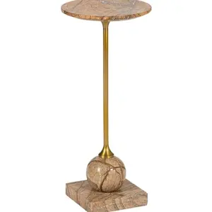 Uma Marble Drink Table - brown