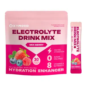 OXYMOOD Sugar-Free  Hydration Multiplier – Berry Mix – Hydration Powder Packets | Electrolyte Powder Drink Mix | Convenient Single-Serving Sticks | 8 Vitamins & Nutrients | 1 Pack (30 Servings)