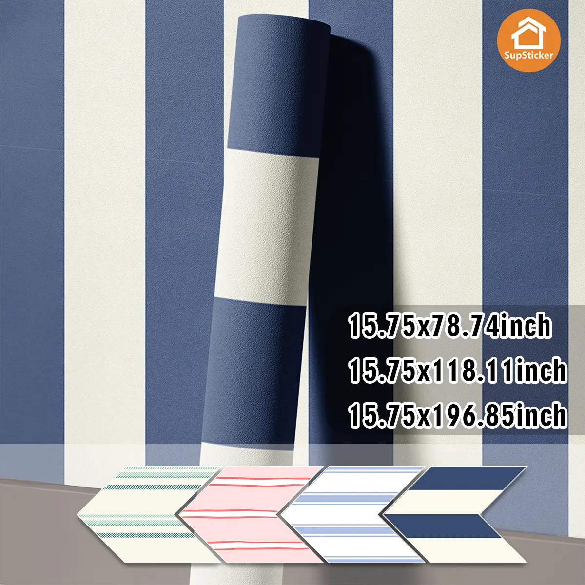 Deep Vertical Striped Decorative Wallpaper, Self-Adhesive Easy Peel & Stick, Removable Wallpaper, Multi Size Color Customizable, Home Decor Wall Covering, Peel And Stick Wallpaper Designs