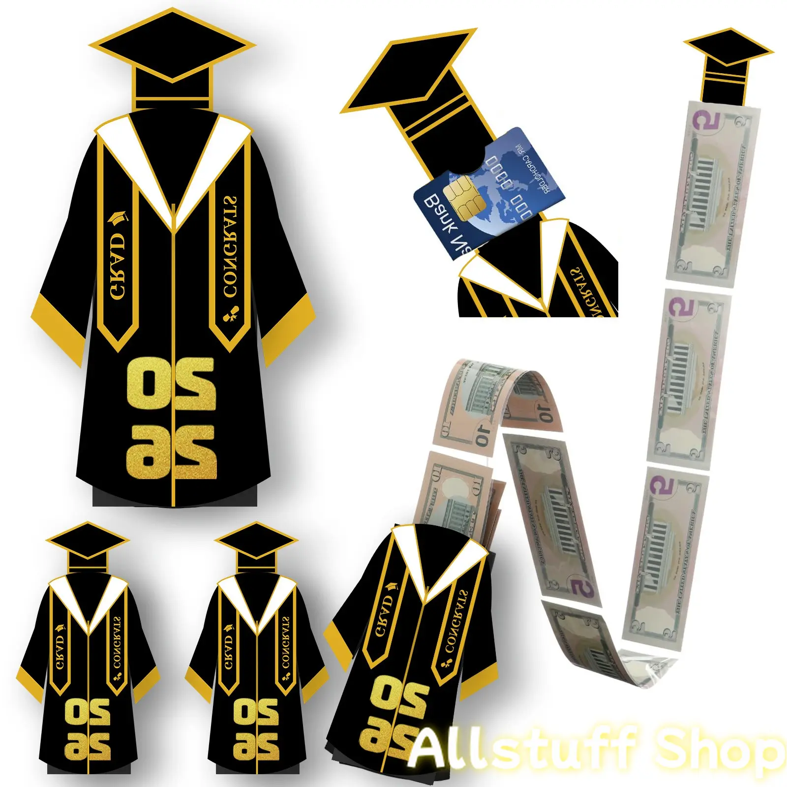 Gift for Her/Him 2026 Graduation Money Box with Grad Gown - Suitable for High School & College Graduates, DIY Paper Cash Gift Holder for Parties, Capable of Holding Cash, Cards, Decorations - Themed for Diploma Display, Graduation Gift Ideas, College Grad
