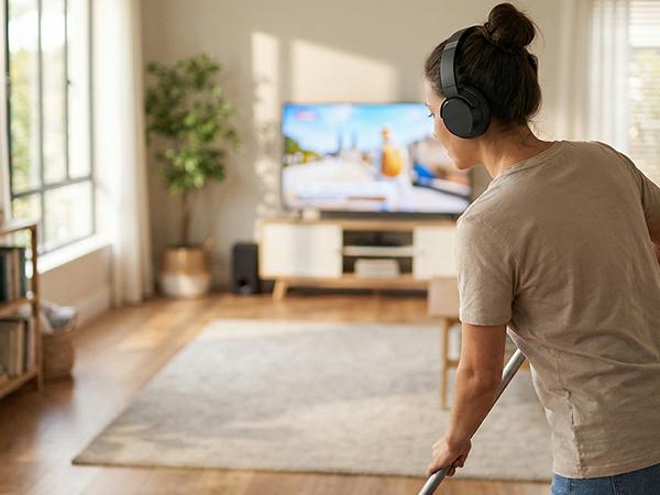 Dytole Wireless Headphones for TV, TV Headphones Wireless for Seniors, Versatile Charging Dock with Transmitter, Instant Audio Sync, 65-Hour Battery Life, Ideal Gift for Parents & Seniors