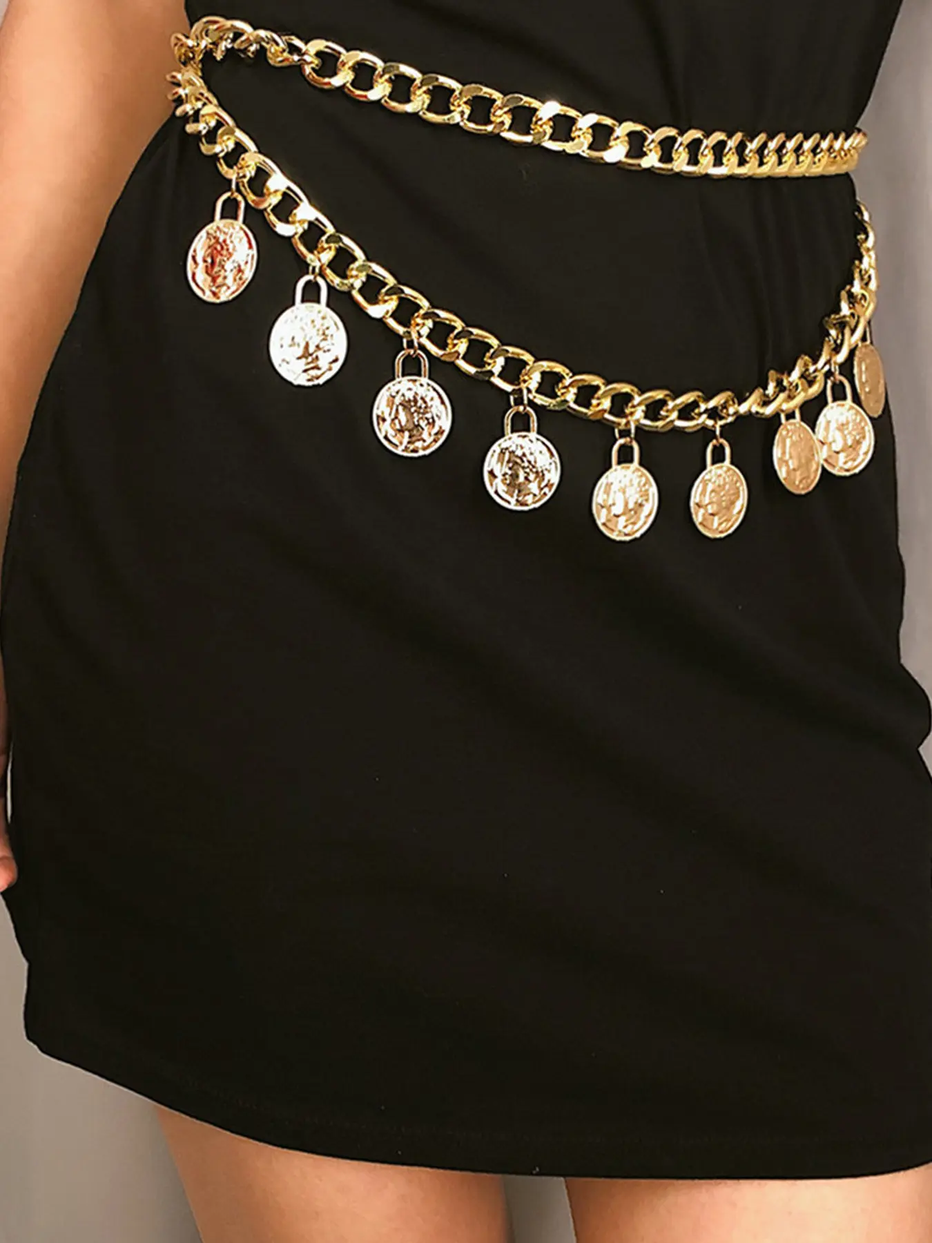 Belt Chain Belt Chain Belt for Women Fashion Plus Size Gold Waist Chains Coin Metal Waist Belts Chains Layered Body Chain Pirate Waist Chain Jewelry for Women Chunky Trendy Belly Belts for Women Dress Pirate Costume Women Accessories Vintage Body Jewelry
