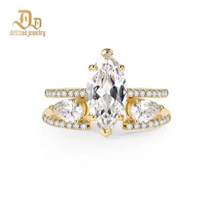 Delzzad The Infinite Rift Ring Unique Insert Engagement Wedding Ring Set Zirconia Jewelry S925 Sterling Silver Band Perfect Birthday Engagement Wedding Anniversary Christmas Valentine's Day Mother's Day Gift